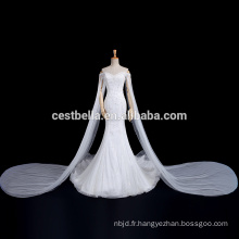 Luxe Long Train hors épaule Sweetheart Mermaid Fishtail Robe de mariée de mariage